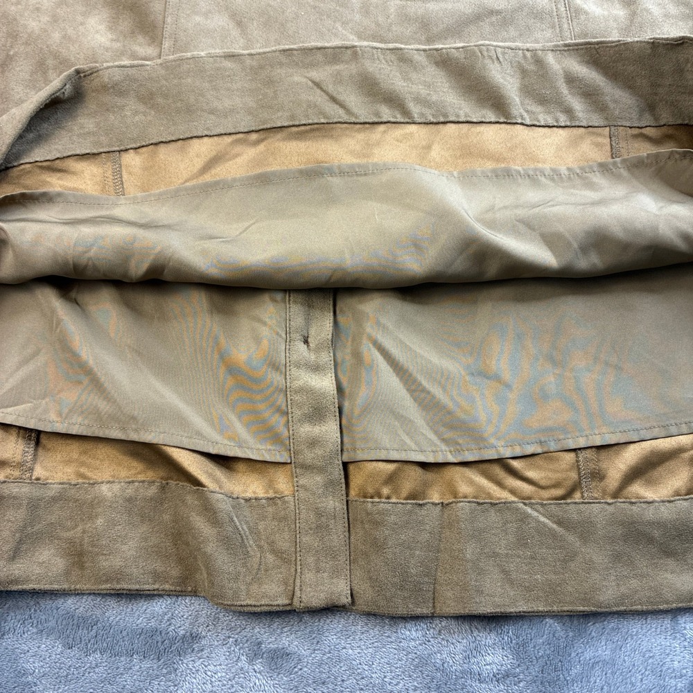 NWT Universal Thread Women's Size 12 Tan Faux Suede Button Front Midi Skirt - Picture 10 of 16